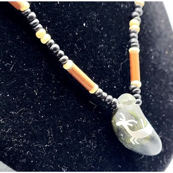 Lovely Handmade Gold and Brown Graduated Bead Necklace 19in - Picture 4 of 5